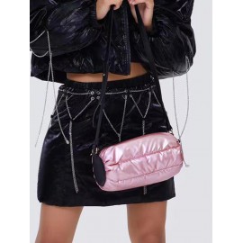 Women's Daily Fashion Padded Quilted Puffer Design Pillow Shape Crossbody Bag