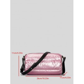 Women's Daily Fashion Padded Quilted Puffer Design Pillow Shape Crossbody Bag