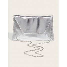 Women's Glitter Metallic Color Evening Party Envelope Clutch Bag