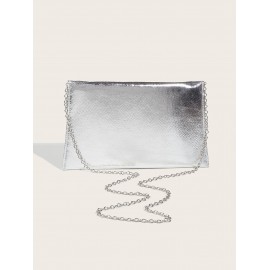 Women's Glitter Metallic Color Evening Party Envelope Clutch Bag