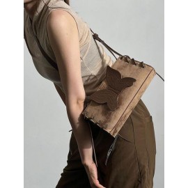 Women's Retro Y2K Butterfly Lace-up Shoulder Bag