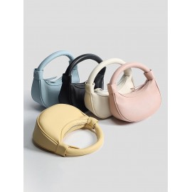 Women's Fashion Daily Solid Color Top Handle Crescent Half Moon Shoulder Crossbody Bag