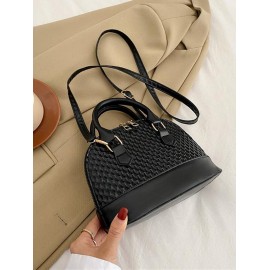 Women's Daily Fashion 3D Fish Scale Textured Shell Shape Shoulder Crossbody Bag