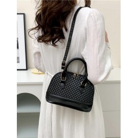Women's Daily Fashion 3D Fish Scale Textured Shell Shape Shoulder Crossbody Bag