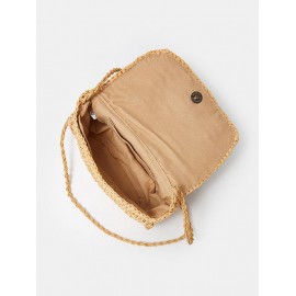 Women's Cute Handmade Braided Strawberry Embroidered Raffia Straw Beach Vacation Shoulder Bag