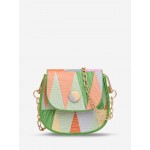 Geometric Pattern Flap Chain Strap Crossbody Bag