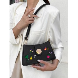 Floral Butterfly Embroidery Crossbody Bag