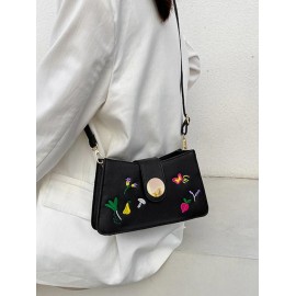 Floral Butterfly Embroidery Crossbody Bag