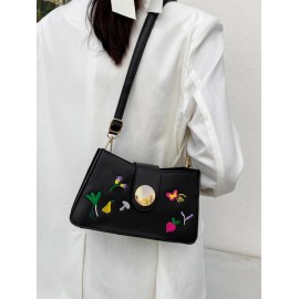 Floral Butterfly Embroidery Crossbody Bag