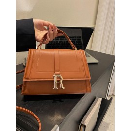 Colorful Letter Metal Panel Flap Crossbody Tote Bag