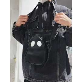 Unisex Halloween Ghost Pattern PU Crossbody Bag