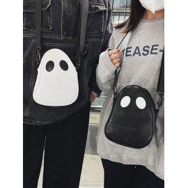 Unisex Halloween Ghost Pattern PU Crossbody Bag
