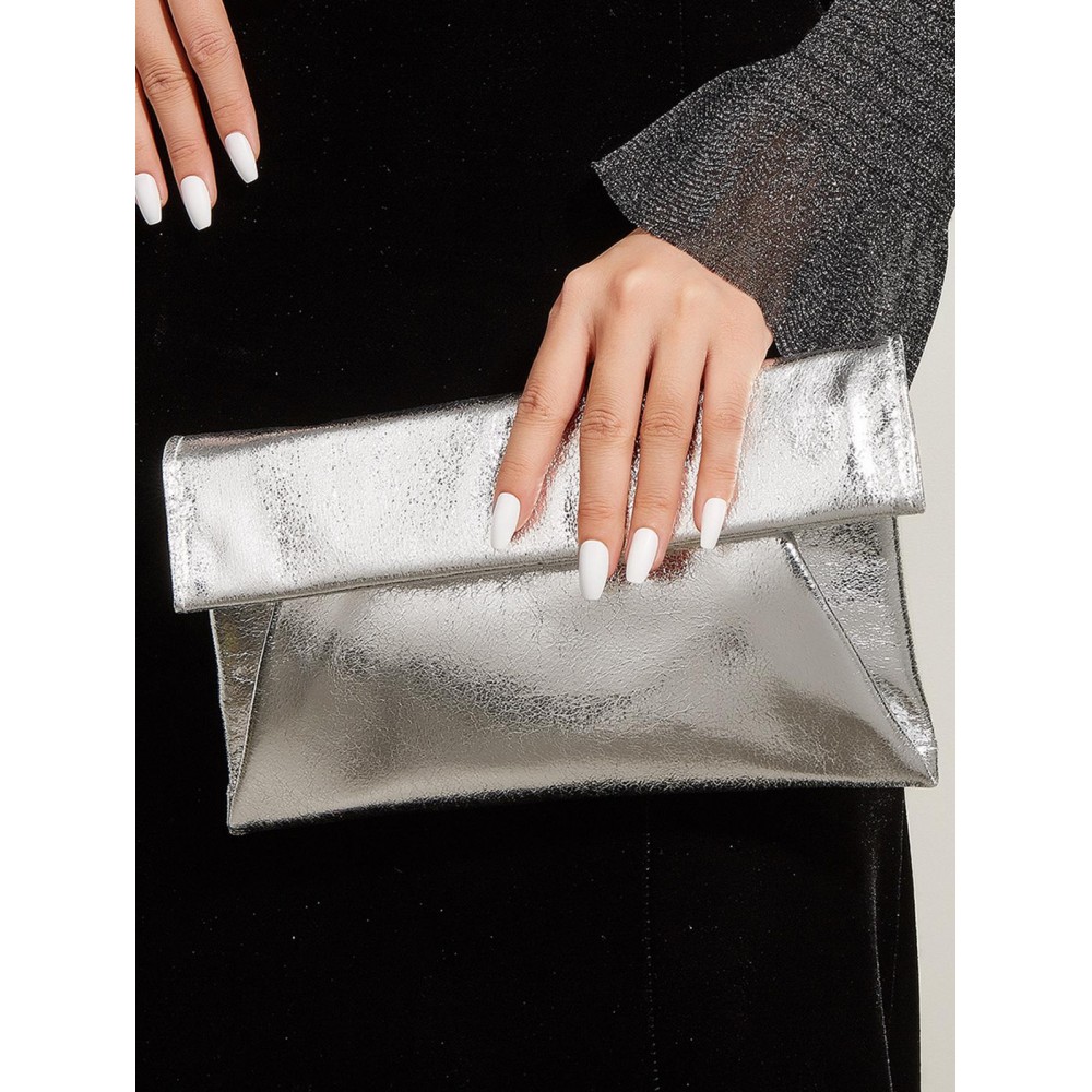 Women's Fashion Daily Evening Metallic Envelope Clutch Bag Crossbody Bag