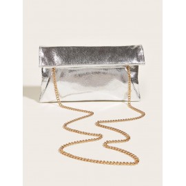 Women's Fashion Daily Evening Metallic Envelope Clutch Bag Crossbody Bag
