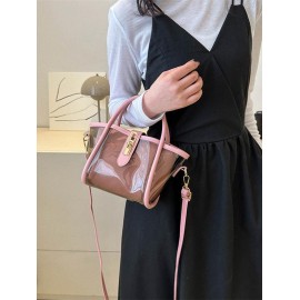 Transparent Jelly Crossbody Bag with Clutch Purse
