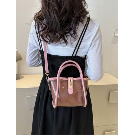 Transparent Jelly Crossbody Bag with Clutch Purse