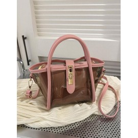 Transparent Jelly Crossbody Bag with Clutch Purse