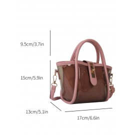 Transparent Jelly Crossbody Bag with Clutch Purse