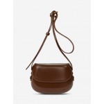Women's Daily Solid Color Flap Puffer Saddle Crossbody Bag