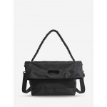 Women's Simple Style Solid Color High Capacity Foldable Canvas Crossbody Bag