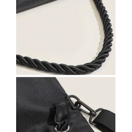 Women's Simple Style Solid Color High Capacity Foldable Canvas Crossbody Bag