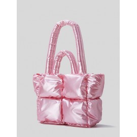Quilted Design Padded Puffer Tote Bag