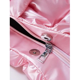Quilted Design Padded Puffer Tote Bag