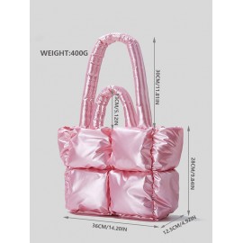 Quilted Design Padded Puffer Tote Bag