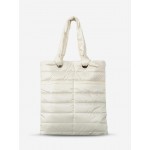 Women's Simple Style Winter Down Puffer High Capacity Portable Tote Bag