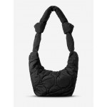 Women's Solid Color High Capacity Knot Strap Argyle Puffer Quilted Padded Shoulder Hobo Bag