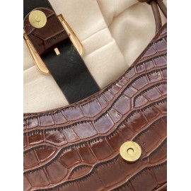 Embossed Buckle Shoulder Bag