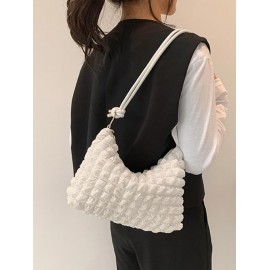 Women's Wrinkle Puffer Quilted Solid Color Shoulder Bag