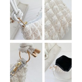 Women's Wrinkle Puffer Quilted Solid Color Shoulder Bag