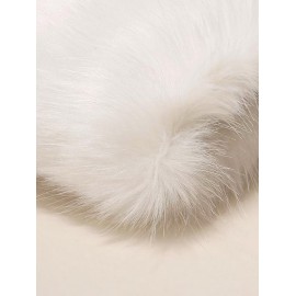 Women's Daily Solid Color Winter Fluffy Fuzzy Furry Faux Fur Large Capacity Shoulder Tote Bag