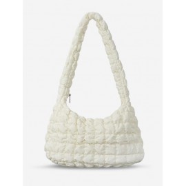 Women's Daily Solid Color Bubble Textured Quilted Puffer Design Shoulder Bag