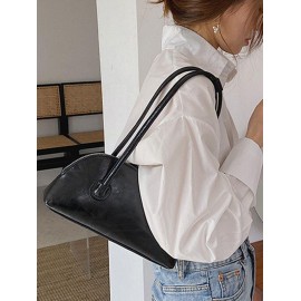 Women's Retro Style Solid Color Daily Underarm Shoulder Baguette Bag