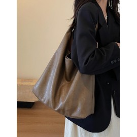 Women's Daily Casual Solid Color Slouchy Tote Shoulder Bag