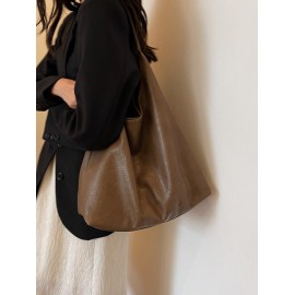 Women's Daily Casual Solid Color Slouchy Tote Shoulder Bag
