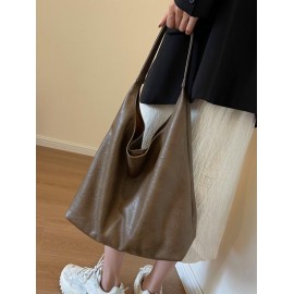 Women's Daily Casual Solid Color Slouchy Tote Shoulder Bag