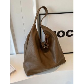 Women's Daily Casual Solid Color Slouchy Tote Shoulder Bag