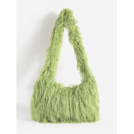 Women's Daily Streetwear Y2K Fluffy Fuzzy Furry Textured Faux Fur Large Capacity Crossbody Shoulder Bag