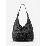 Women's Winter Soft Padded Puffer Quilted Heart Pattern High Capacity Shoulder Bag