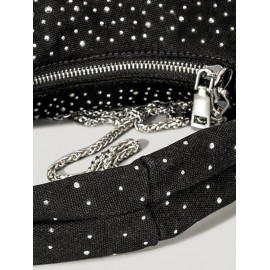Women's Retro Style Sparkly Shimmery Shine Rhinestones Decor Party Cocktail Prom Eveing Metal Chain Clutches Handbag
