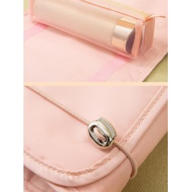Women's Multi-functions Portable Outdoor Waterproof Letter Heart Print Detachable Travel Cosmetic Bag