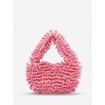 Women's Fashion Cute Style Daily Solid Candy Color Mini Fuzzy Fluffy Furry Textured Clutches Tote Bag