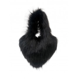 Women's Winter Fluffy Faux Fur Tie Dye Heart Shape Tote Bag