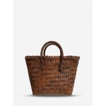 Women's Beach Vacation Outdoor Picnics Pendant Decor Woven Design Basket Tote Bag