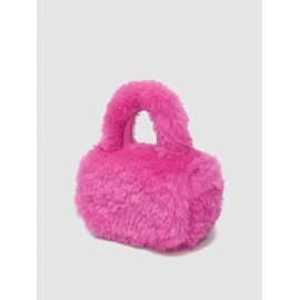 Women's Winter Fluffy Faux Fur Solid Color Date Night Crossbody Tote Bag