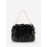 Women's Fashion Faux Pearl Handle Fluffy Faux Fur Evening Party Tote Bag