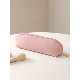 2Pcs Solid Color PU Leather Portable Travel Multilayer Washing Storage Cosmetic Bag with Make Up Brush Bag